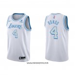 Camiseta Los Angeles Lakers Rajon Rondo #4 Ciudad 2021-22 Blanco