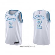 Camiseta Los Angeles Lakers Wayne Ellington #2 Ciudad 2021-22 Blanco