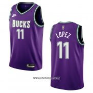 Camiseta Milwaukee Bucks Brook Lopez #11 Classic 2022-23 Violeta