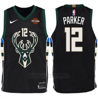 Camiseta Milwaukee Bucks Jabari Parker #12 Statement Harley 2017-18 Negro