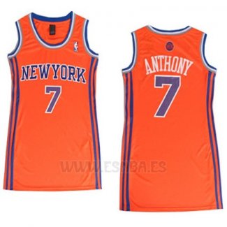 Camiseta Mujer New York Knicks Carmelo Anthony #7 Naranja