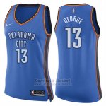 Camiseta Mujer Oklahoma City Thunder Paul George Icon #13 2017-18 Azul