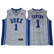 Camiseta NCAA Duke Blue Devils Kyrie Irving #1 Blanco