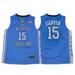 Camiseta NCAA North Carolina Tar Heels Vince Carter #15 Azul