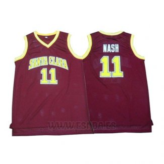 Camiseta NCAA Santa Clara University Steve Nash #11 Rojo