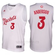 Camiseta Navidad 2016 Houston Rockets Ryan Anderson #3 Blanco