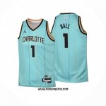 Camiseta Nino Charlotte Hornets Lonzo Ball #1 Ciudad 2024-25 Verde