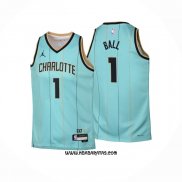 Camiseta Nino Charlotte Hornets Lonzo Ball #1 Ciudad 2024-25 Verde