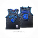 Camiseta Nino Dallas Mavericks Dirk Nowitzki #41 Mitchell & Ness 1998-99 Negro