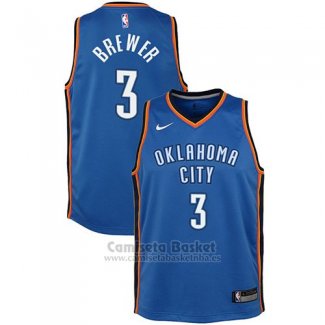 Camiseta Nino Oklahoma City Thunder Corey Brewer Icon #3 2017-18 Azul