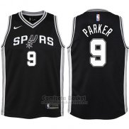 Camiseta Nino San Antonio Spurs Tony Parker Icon #9 2017-18 Negro