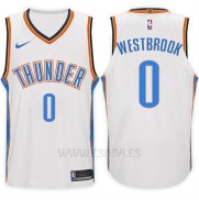 Camiseta Oklahoma City Thunder Russell Westbrook #0 2017-18 Blanco