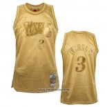 Camiseta Philadelphia 76ers Allen Iverson #3 Mitchell & Ness 2000-01 Oro