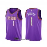 Camiseta Phoenix Suns Devin Booker #1 Ciudad Violeta