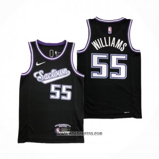 Camiseta Sacramento Kings Jason Williams #55 Ciudad 2021-22 Negro