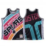 Camiseta San Antonio Spurs Personalizada Mitchell & Ness Big Face Negro