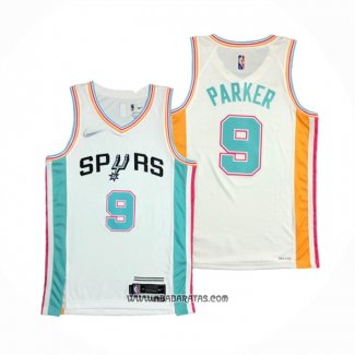 Camiseta San Antonio Spurs Tony Parker #9 Ciudad 2021-22 Blanco