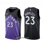 Camiseta Toronto Raptors Fred VanVleet #23 Earned 2020-21 Negro Violeta