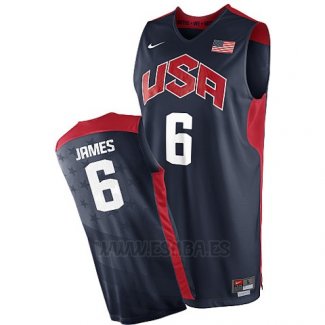 Camiseta USA 2012 Lebron James #6 Negro