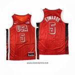 Camiseta USA 2024 Anthony Edwards #5 Juegos Olimpicos Rojo
