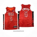 Camiseta USA 2024 Anthony Edwards #5 Juegos Olimpicos Rojo