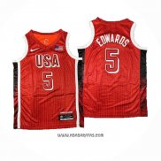 Camiseta USA 2024 Anthony Edwards #5 Juegos Olimpicos Rojo
