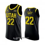 Camiseta Utah Jazz Rudy Gay #22 Statement Autentico 2022-23 Negro