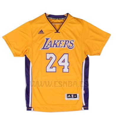 Camiseta Manga Corta Los Angeles Lakers Kobe Bryant 24 Amarillo Www Nbabaratas Com